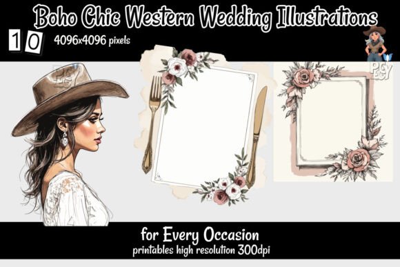 Boho Chic Western Wedding Illustrations: A Design Asset Deep Dive