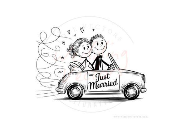 Bringing Romance to Life with Wedding Couple Svg and Stick Vectors 75