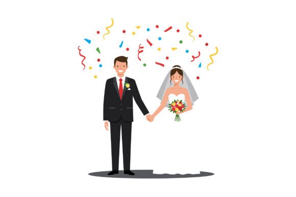 Celebrate in Style: The Happy Couple Celebrating Wedding Day Wit Font