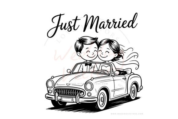 Charming Wedding Couple SVG & Stick Vectors for Your Designs