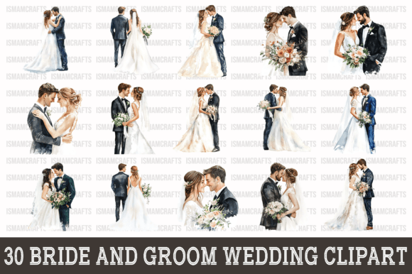 Charming Wedding Watercolor Clipart: Your Creative Toolkit