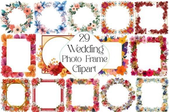Elegant Wedding Photo Frame Clipart for Your Projects