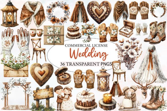 Nordic Wedding Day Clipart: Your Go-To Design Asset