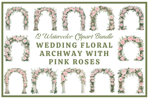 Pink Rose Wedding Arch Clipart Bundle: A Designer’s Secret Weapon