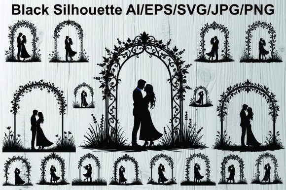 Silhouette Under Floral Wedding Couple: A Designer's Guide