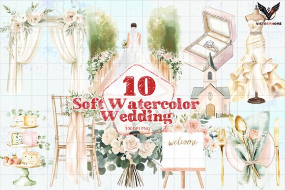 Soft Watercolor Wedding PNG: A Gentle Touch for Your Designs
