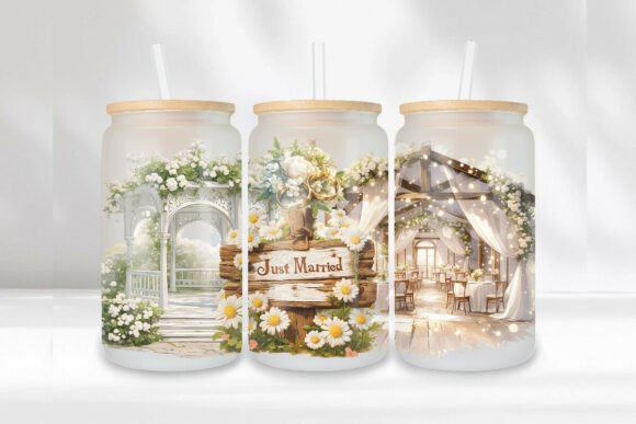 Styling Your Celebration: The Wedding 16oz Glass Can Wrap