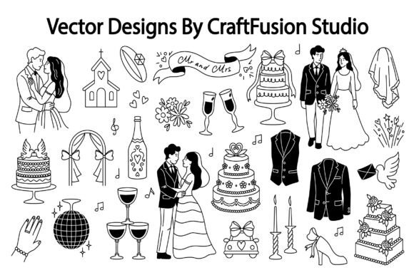 Transform Your Creative Projects with Wedding Illustration Clipart