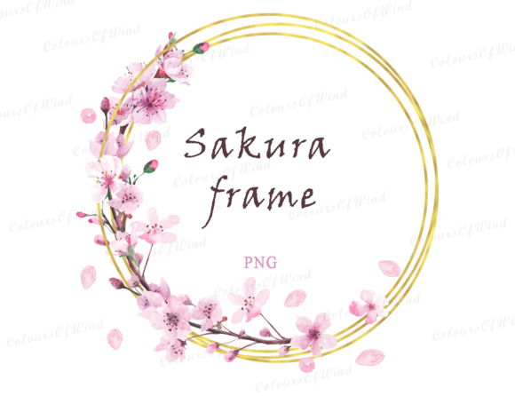 Watercolor Sakura Wedding Frame Clipart: Designing Your Spring Masterpiece