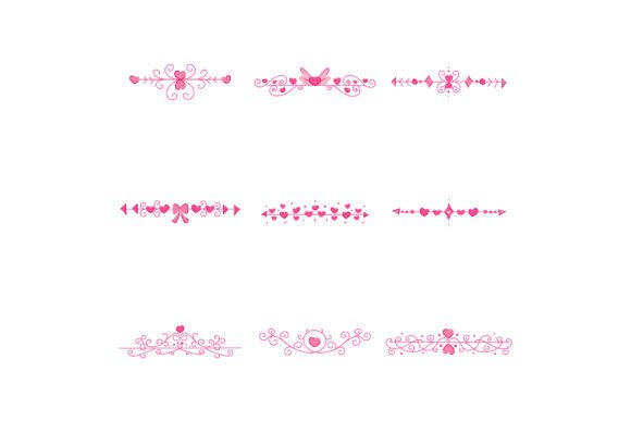 Wedding Border Ornament Set Cartoon: Whimsical Design Assets